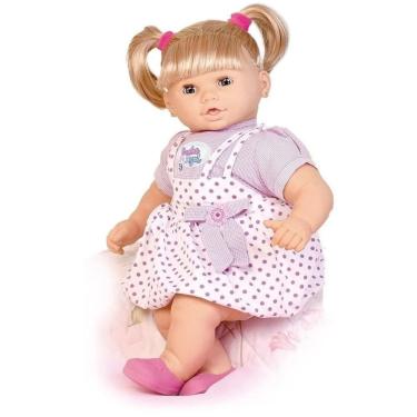 Imagem de Boneca Bebê Sonho Azul Fala 120 Frases Com Cabelo - Cotiplás