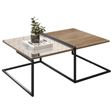 Imagem de Mesa De Centro Estilo Industrial Aurum Demoliçao Preto DHom
