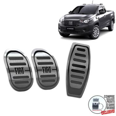 Imagem de Pedaleira Manual Em Aço Inox Fiat Strada Endurance Preto