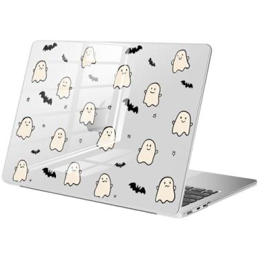 Imagem de BlHMCASE Compatível com MacBook Air de 13,5 polegadas M4 M3 M2 2025-2022 A3240 A3113 A2681, capa rígida protetora fofa Kawaii Halloween Ghost Bat para MacBook Air 13.6