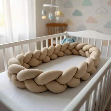 Imagem de Trança Lateral Protetora De Berço Americano 4 Metros - Carinha de Anjo