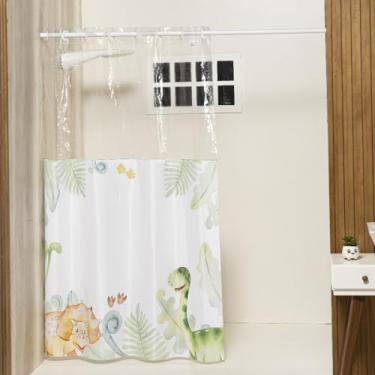 Imagem de Cortina de PVC para Box Banheiro - Kit Completo c/Ilhos e (DINOSSAURO)