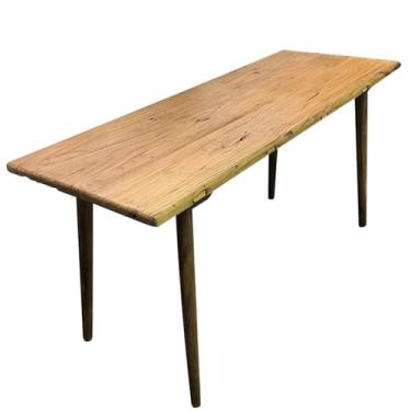 Imagem de Mesa de centro de madeira maciça para sala de estar, mesa de estudo infantil, ampla com textura natural, estrutura de madeira maciça, segurança e durabilidade (140 x 50 x 75 cm)