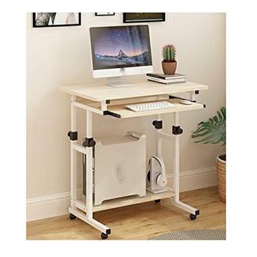 Imagem de P9IDEDFH Mesa de mesa de computador preguiçosa elevatória móvel mesa de cabeceira para casa cama de estudante quarto pequeno mesa pequena (cor: E) (C)