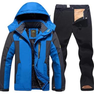 Imagem de Jaqueta De Esqui Calças Masculinas Inverno Quente Jaqueta Grossa Calças 2 Peças Conjunto à Prova De Vento à Prova D'água Esqui Fleece Coat Calças, jacket pants 6, 5XL