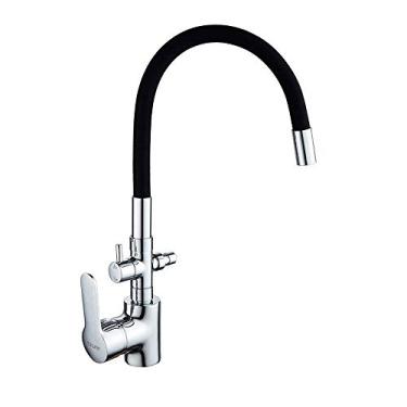 Imagem de Torneiras de pia de cozinha, torneira de água, cozinha, torneira de cozinha, torneiras de cozinha totalmente bronze puxar água quente e fria alta pressão saída dupla pia panela vegetal torneira