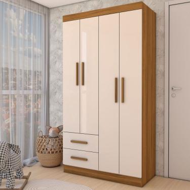 Imagem de Guarda-Roupa Infantil Linho 4 Portas 2 Gavetas Freijó Trend/Off White Tx - Panorama Móveis