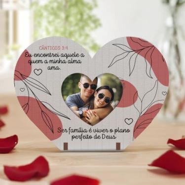 Imagem de Lembrancinha Coração MDF Mini Porta Retrato Ser Familia è Viver o Plan