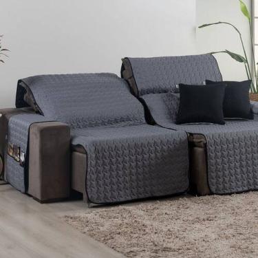 Imagem de Kit 3 Pçs Capa Protetora de Sofá Retrátil Assento 2,20m Shield Dupla F