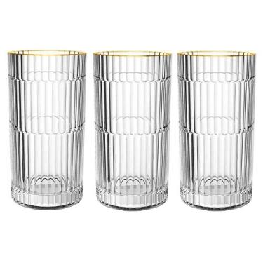 Imagem de Jogo de copos altos L'Hermitage Pisa 6 peças Cristal 370ml com borda d