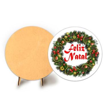 Imagem de Painel Redondo C Elastico 50cm Natal e Suporte MDF - Fadrix, NAT037