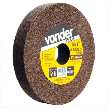 Imagem de Rebolo Reto 6`` X 1`` Grão 46 Marrom Vonder - 12.59.610.046