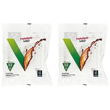 Imagem de HARIO Filtro de papel VCF-02-100W V60, 02 W, branco, para 1-4 xícaras, feito no Japão, 200 folhas