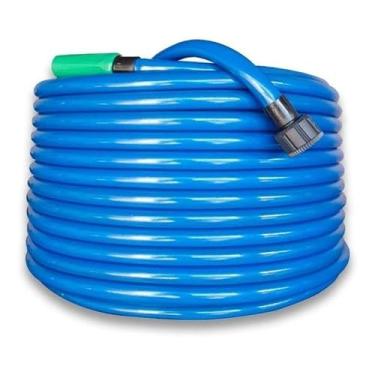 Imagem de Mangueira De Jardim Agua Reforçada Lisa Flexível Conector E Engate E Bico 50 40 45 30 35 25 20 15 10 7 5 Metros(45 Metros)