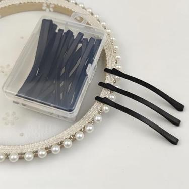 Imagem de 12 peças de grampos de cabelo para mulheres simples preto fosco grampo de cabelo básico de aço invisível acessórios de cabelo presente (caixa pequena com 24 peças)