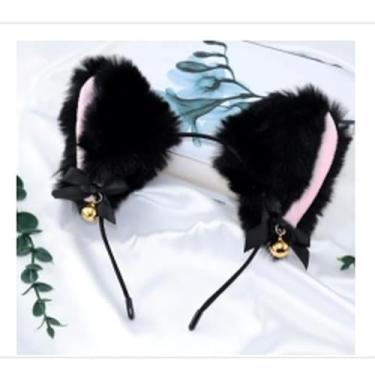 Imagem de Faixa de cabeça de orelha de gato de Halloween com sino para mulheres, faixas de cabelo pretas para orelhas de gato e cachorro para casais, brinquedos sexuais adultos, presentes de aniversário