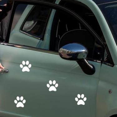 Imagem de 4 peças de decalque decorativo de janela automotiva estampada com pata fofa