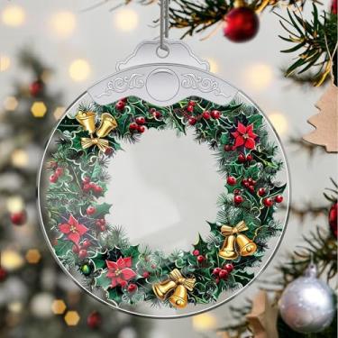 Imagem de Enfeites de Natal, guirlanda de cristal, enfeites de árvore de Natal feitos à mão, decoração de carro e casa - presentes de Natal, decoração de artesanato em acrílico, ideias de troca de presentes