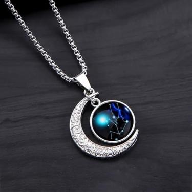 Imagem de Colar para homens e mulheres, corrente, acessórios de joias, corrente com pingente moderno, aniversário, festa da amizade, Large, Vidro, Sem Pedra Preciosa