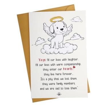 Imagem de Cartão de simpatia por perda de animais de estimação, cartão de simpatia de perda de cachorro fofo luto pequeno memorial de condolências para presentes de animais de estimação para amantes