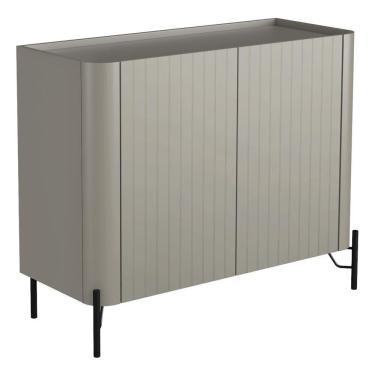 Imagem de Buffet Sala De Jantar 2 Portas Brise 1 Gaveta Pés Industrial Preto Naim I03 Grigio - Lyam