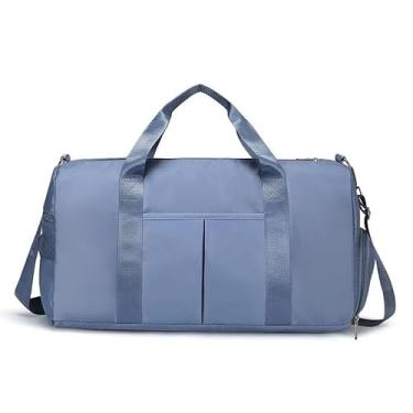 Imagem de Bolsa Impermeável Grande Mala Viagem Esportiva Resistente para Academia,Yoga(Azul Enevoado)