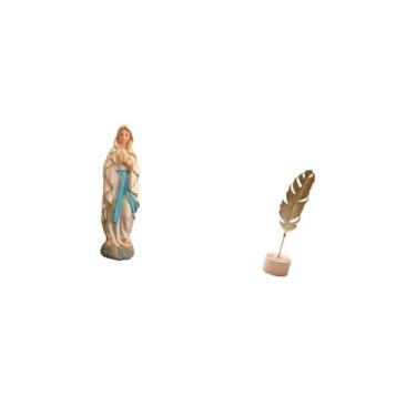 Imagem de Fenteer Escultura de Resina Da Virgem Maria, Senhora Lutero, Jesus, para Decoração de Mesa, Estatueta Sagrada, Obra de Arte Nórdica Criativa, Ornamento em Met