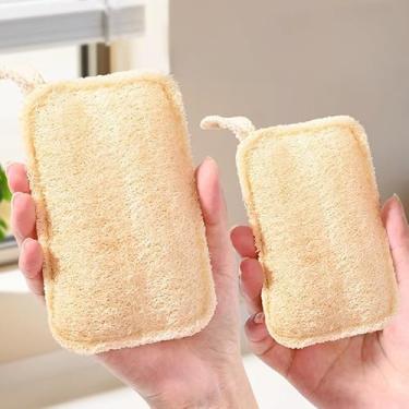 Imagem de 1 almofada de limpeza de bucha, pano durável não oleoso para lavar louça, esfregar panelas e panelas, limpeza doméstica, 1 peça, camada única