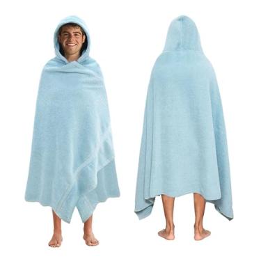 Imagem de COTTON CRAFT Toalha com capuz ultra macia – Toalha grande de 88 x 180 cm com capuz para adultos – 580 g/m2 100% algodão felpudo – envoltório de lençol de banho para piscina e praia – luxuoso