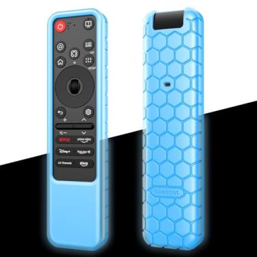 Imagem de Fintie Capa de silicone para controle remoto LG MR25GA, leve, antiderrapante, à prova de choque, capa protetora para LG OLED Smart TV C5 B5 G5 M5 Series Magic Remote 2025 (brilho azul celeste)