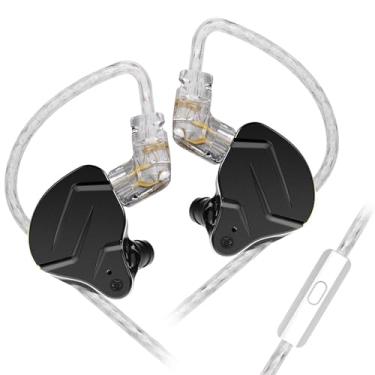 Imagem de KYUHEEO KZ ZSN PRO X Fones de ouvido com fio, KZ IEM 1BA+1DD Híbrido Dual Driver, Fones de ouvido intra-auriculares HiFi com cabo destacável de 2 pinos de 0,75 mm para computador Singer Phone (preto