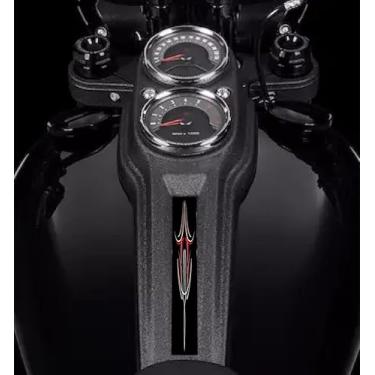 Imagem de Inserção de painel de painel Dyna com listras vermelhas! Serve para Harley Davidson 2018 a 2021 Dyna Low Rider Bikes