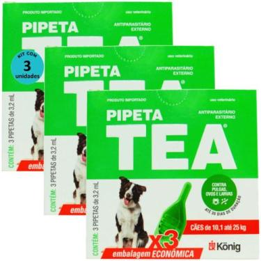 Imagem de Pipeta Tea 3,2ml Antiparasitário Contra Pulgas Para Cães de 10,1 até 2