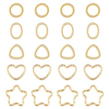 Imagem de Spritewelry Amuletos geométricos de moldura oca dourada em branco com bisel aberto, pingentes de liga de latão, anéis geométricos ocos para fazer joias, brinco de pulseira de resina UV DIY, Metal não