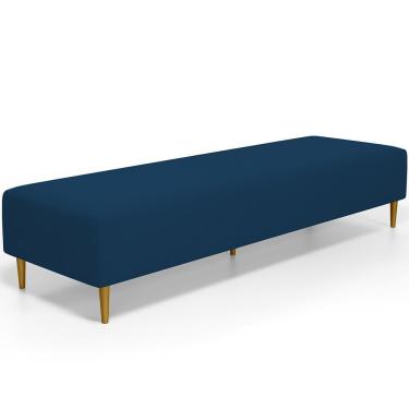 Imagem de Puff Decorativo Bali W01 Pés Palito 190x60cm Suede Azul Marinho - Lyam Decor