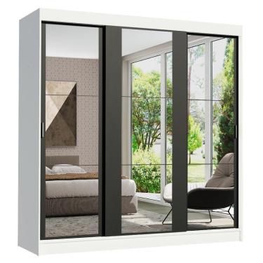 Imagem de Guarda Roupa Casal Reno 3 Portas de Correr Espelhos Madesa