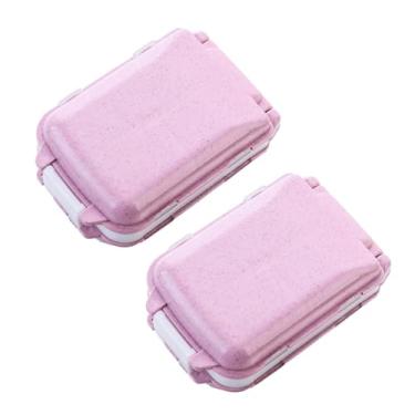 Imagem de Cabilock Caixa de comprimidos diária de 3 camadas com 8 compartimentos, estojo compacto e dobrável para viagem, organizador portátil para medicamentos, vitaminas e suplementos de óleo de peixe, rosa