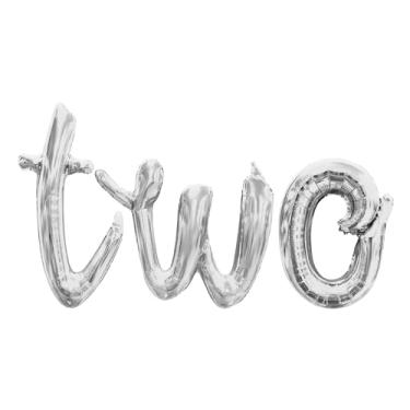 Imagem de Cursive Script Letter Balloons - TWO 16" Inch Alphabet Letters Foil Mylar Balloon 2nd Birthday Party Banner (Silver)