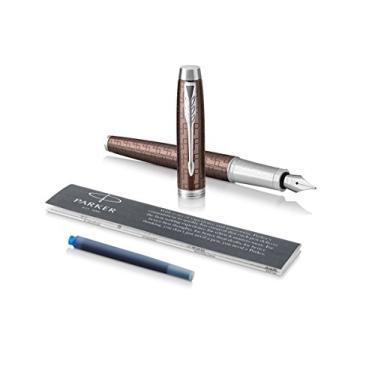 Imagem de PARKER IM Premium Brown, caneta-tinteiro, ponta fina com refil de tinta azul (1931676)