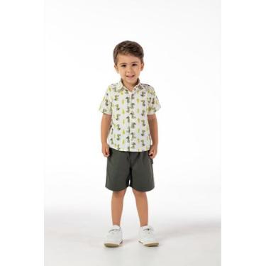 Imagem de Conjunto Verão Bebê Menino Dino Camisa E Short Sarja - VRASALON, 2, Di