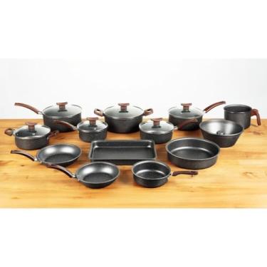 Imagem de Conjunto de Panelas Antiaderentes Com Tampa de Vidro, Composto Por 13 PeçAs, FáCil de Limpar – o Seu Companheiro Ideal Para Cozinhar!(13 Cinza)