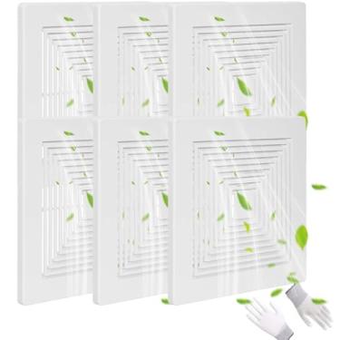 Imagem de PTLEVYN Capa de exaustor de banheiro branca fosca grade de ventilador de teto de banheiro com substituição de mola ventilador quadrado de teto ou parede exaustor, grade de ventilador de teto, capa de