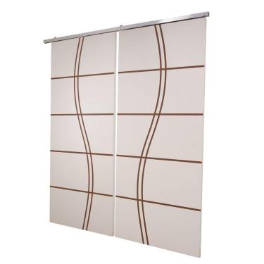 Imagem de Porta Dupla Branco Prime Frisada Kit Alumínio Fs Duplo - 210x160