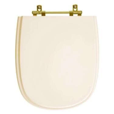 Imagem de Assento Sanitário Poliester Sabatini Areia Para Vaso Icasa Com Ferragem Dourada