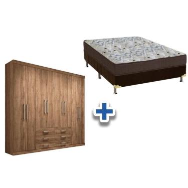 Imagem de Cama Box Casal + Colchão D45 Ortobom + Guarda Roupa Master 8.6 Atacama