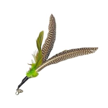 Imagem de Luzhengyang Recargas de varinha Feather Cat Teaser – Cabeças inspiradas em pássaros naturais, acessórios de brinquedo de gato para brincadeiras interativas (pacote com 5) (refil de pena de pérola