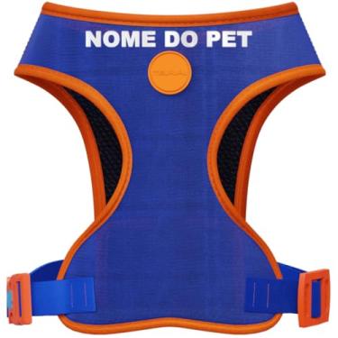 Imagem de Combo Peitoral Style Para Cachorro Com Guia Tradicional, Localizador e Nome Personalizado (Azul, P)