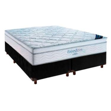 Imagem de Cama Box Preto + Colchão Queen Freedom Ortobom