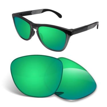 Imagem de Biyxpiv Lentes de substituição de 1,5 mm compatíveis com óculos de sol Oakley Frogskins Range XL OO9503 OO9503A 58 mm, antirriscos, Verde espelhado