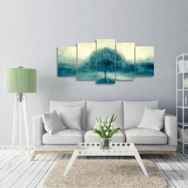 Imagem de Quadro decorativo Árvore Artístico Mosaico 5 Peças Artístico - Quadros